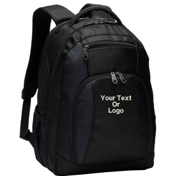 Personalized Text Backpack - Embroidered.  Business Logo Backpack.  Custom Company Logo Backpack.  Your Text or Logo Backpack. SM-BG205