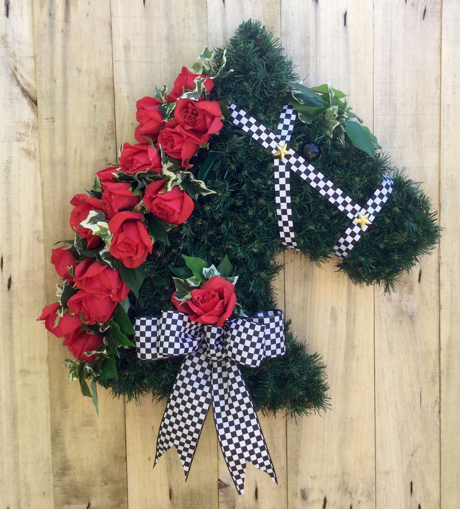 Run for the Roses Kentucky DERBY Horse Head Wreath Horse Etsy