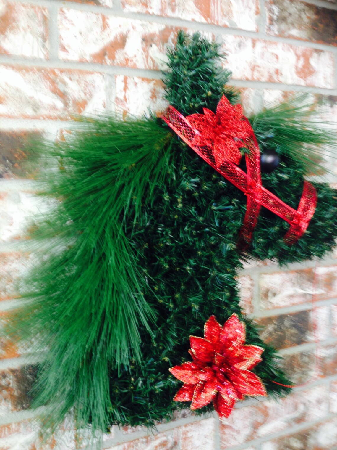 Horse Christmas Horse Head Wreath Horse Head Wreath Etsy