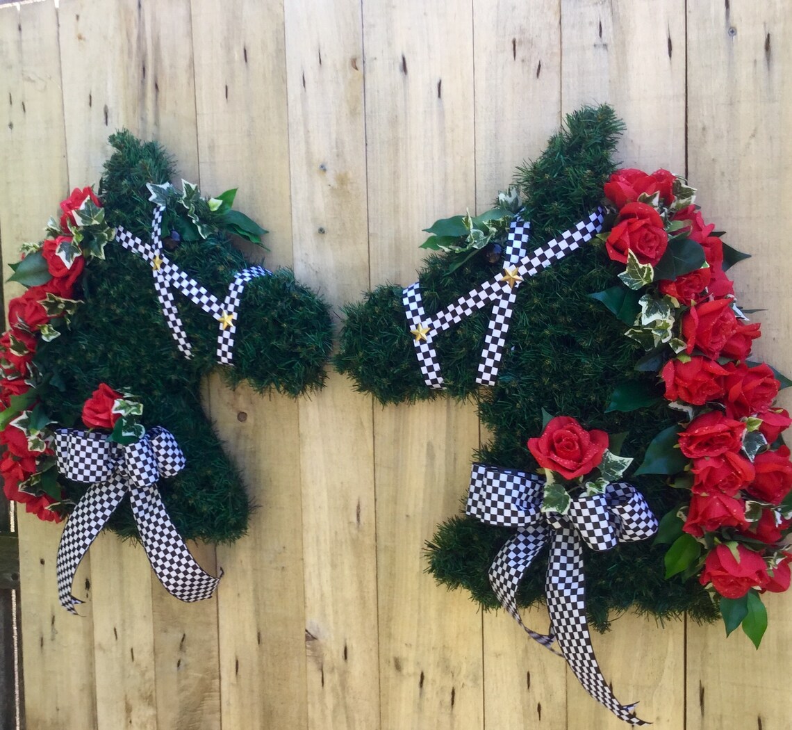 Kentucky Derby decorations Horse Head Wreath Run for the ...