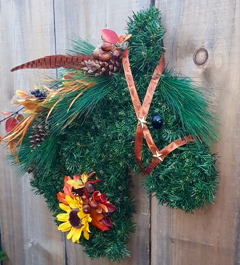 Horsehead Wreath Horse Wreath Horse Head Wreath Horse Etsy