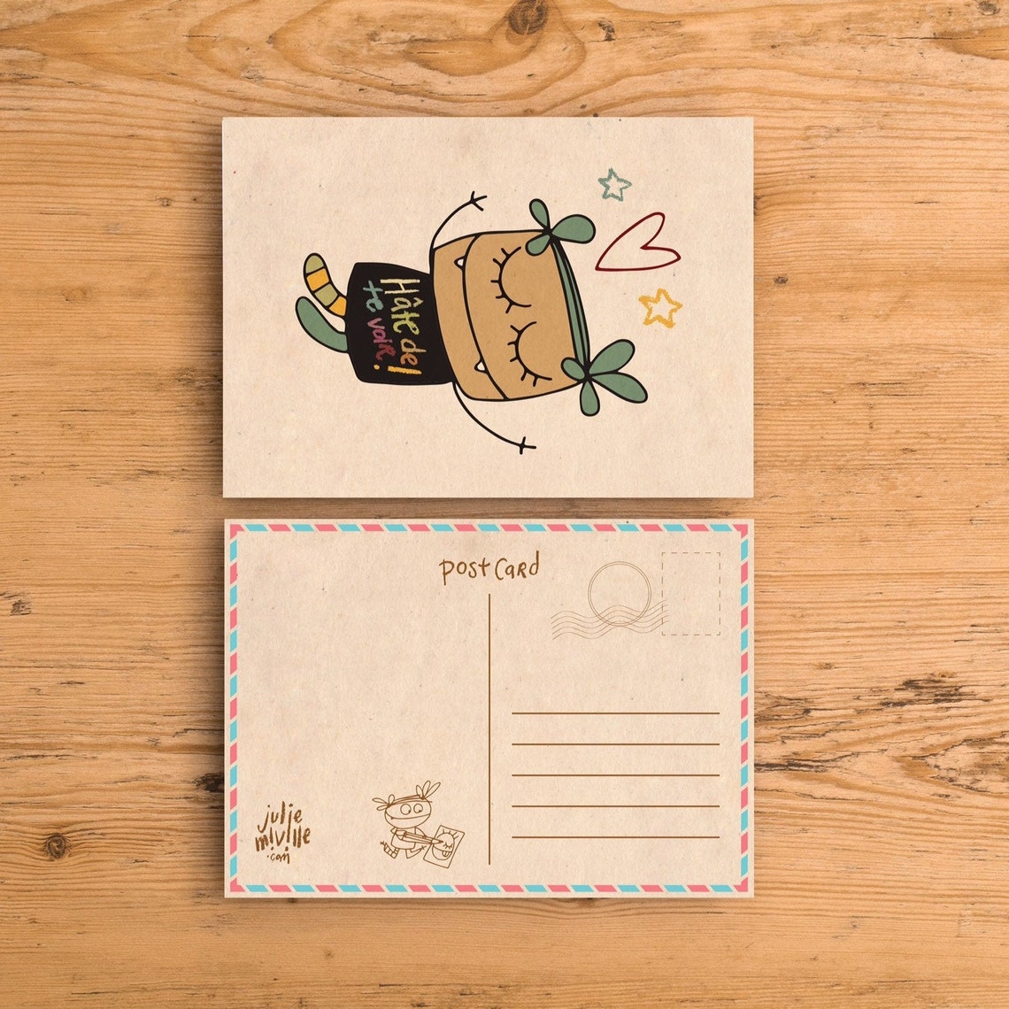 Carte Postale / Hâte de te voir/ amitié/ Etsy