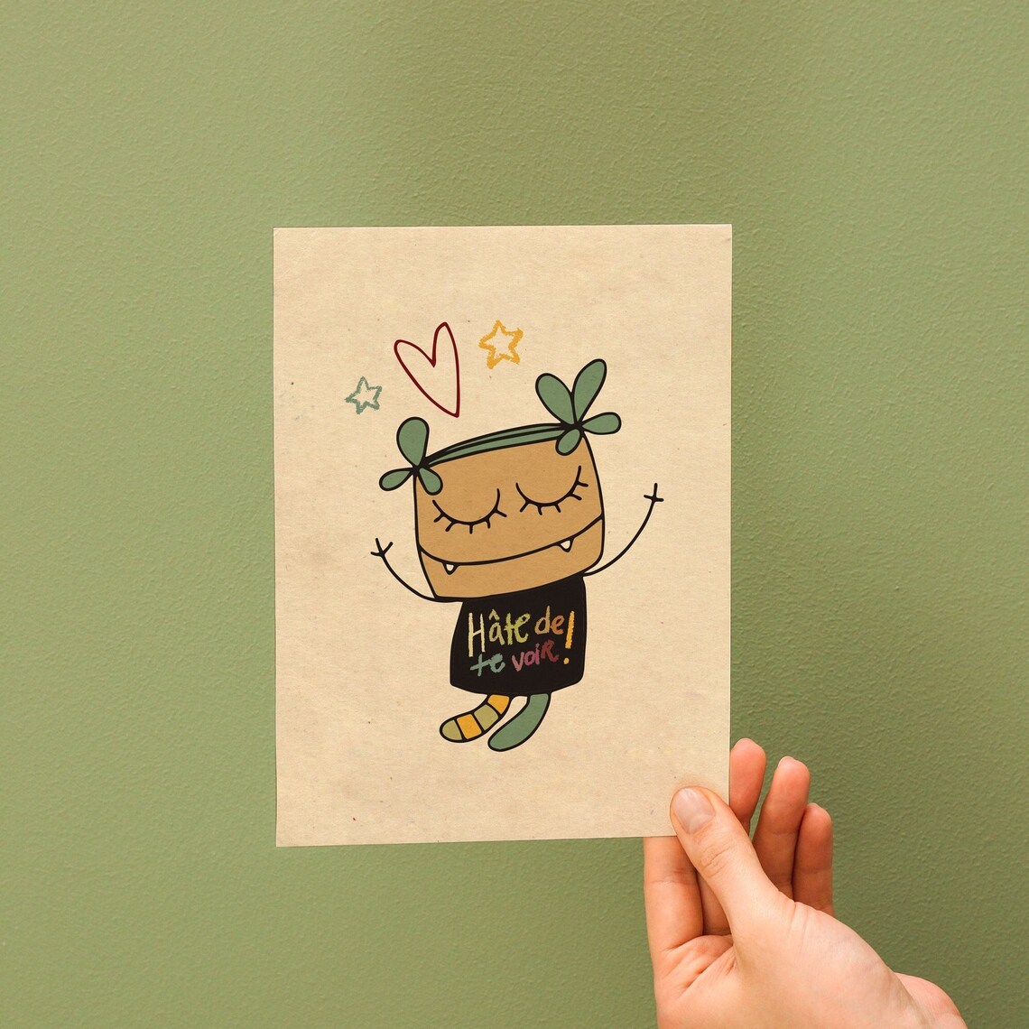 Carte Postale / Hâte de te voir/ amitié/ Etsy