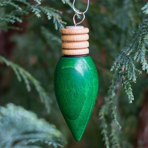 Hand-turned Wooden Holiday Light Tree Ornament - Etsy