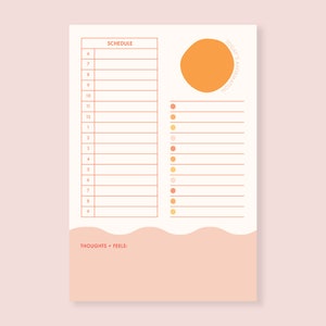 Daily Planner Desk Pad | Boho Stationery | A5 Planner Pad | Hourly planner notepad | To-Do list | WFH desk pad | Productivity pad
