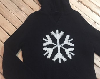 Snowflake Pattern Dropped Shoulder Sweater