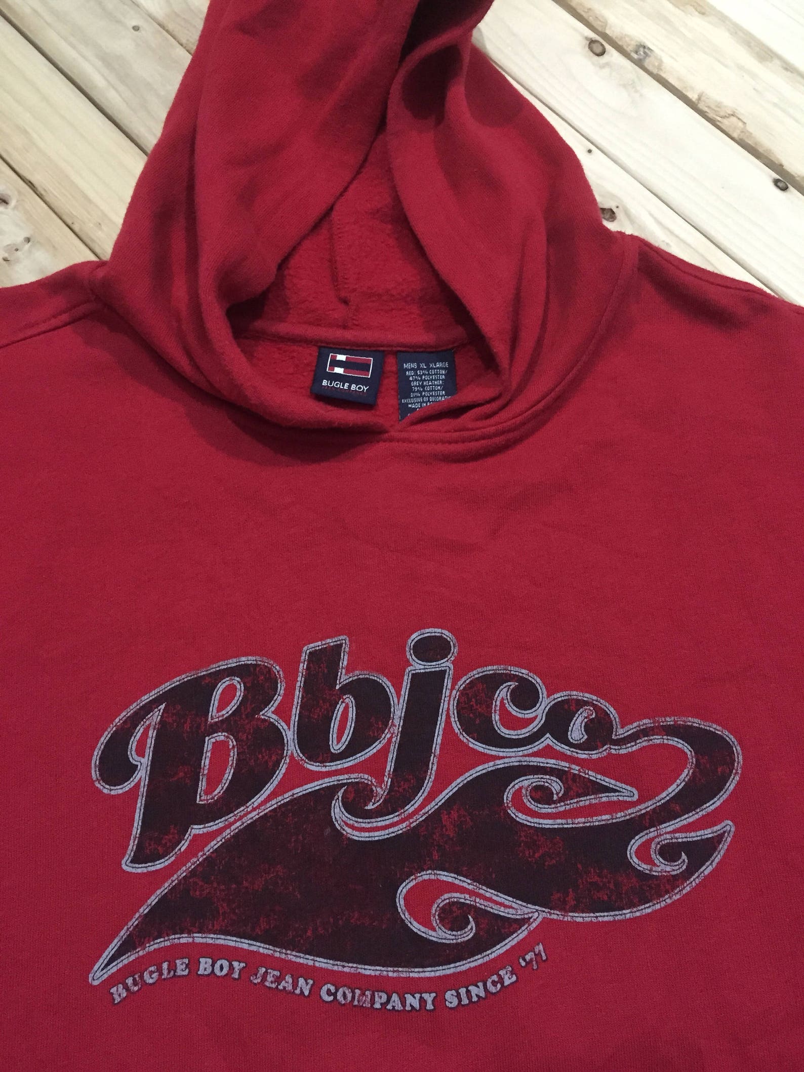 1990s Bugle Boy Jeans Brand Hoodie with Large Logo Etsy