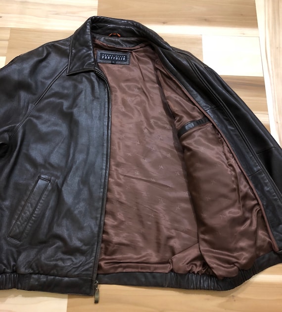 1980s Leather Perry Ellis Bomber Flight Jacket