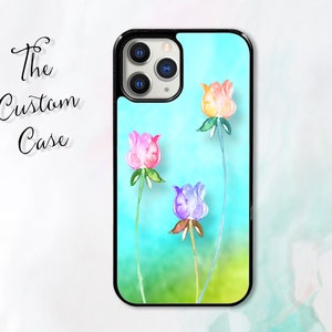 Watercolor Flowers on Blue Wash iPhone 13 Pro, iPhone 11 12 13 Pro Max case iPhone XR iPhone XS Max 7 8 Plus, Samsung S21 S22 pro ultra