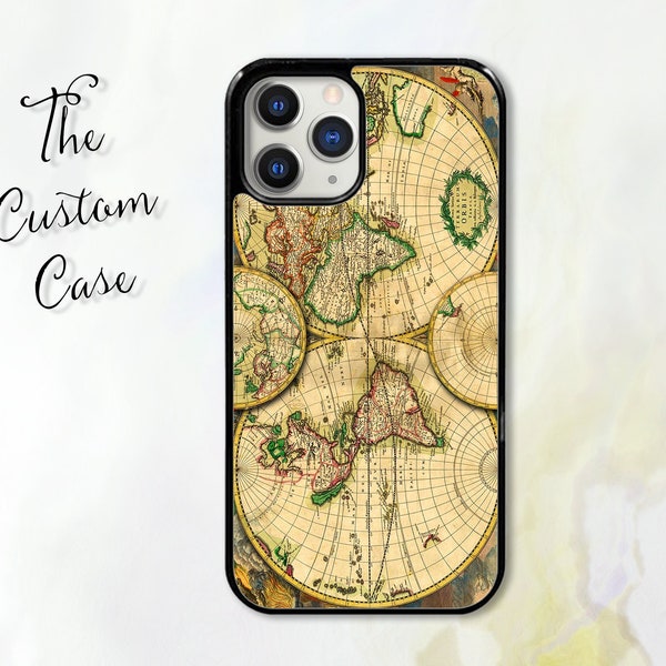 Old Vintage World Map Phone Case, Antique Map Iphone Case, Map Phone Cover, Iphone Case, Samsung Case