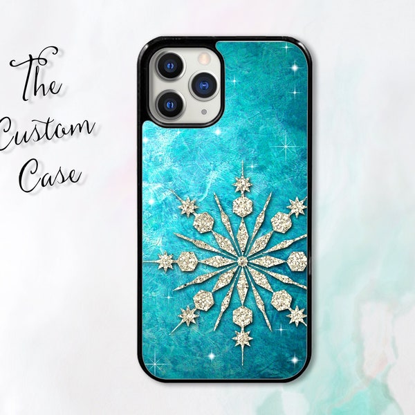 Frozen Phone Case, Glitter Snowflake phone Case, Iphone Case, Samsung Case