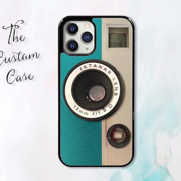 Vintage Teal Camera Iphone Case, para iPhone 14 Pro Max, iPhone 11 12 13 Pro Max caso iPhone XR, XS Max 7 8 Plus, Samsung S21, S22, S23