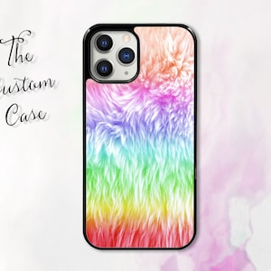 Rainbow Unicorn Hair iPhone Case, Rainbow Fur iPhone Case, Teen Gift, iPhone Case, Rainbow Phone Casse, Teen Phone Case image 1