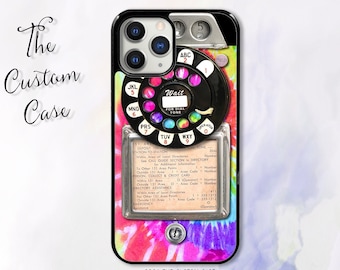 Retro Rainbow Tie Dye Payphone for iPhone 14 Pro Max, iPhone 11 12 13 Pro Max case iPhone XR, XS Max 7 8 Plus, Samsung S21, S22, S23