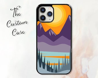 Minimalist Mountains Phone Case for iPhone 14 Pro Max, iPhone 11 12 13 Pro Max case iPhone XR, XS Max 7 8 Plus, Samsung S21, S22, Z FLIP 4