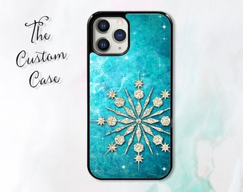 Frozen Phone Case, Glitter Snowflake phone Case, Iphone Case, Samsung Case