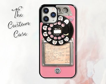Retro Pink Payphone for iPhone 14 Pro Max, iPhone 11 12 13 Pro Max case iPhone XR, XS Max 7 8 Plus, Samsung S21, S22, Z FLIP 4