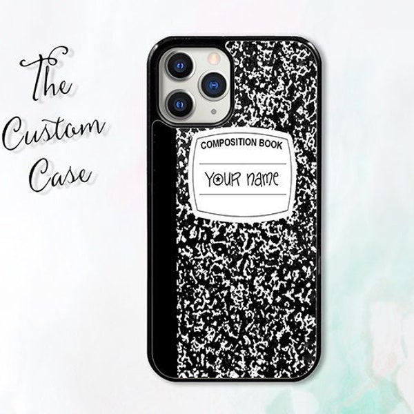 Composition Book Phone Case for iPhone 14 Pro Max, iPhone 11 12 13 Pro Max case iPhone XR, XS Max 7 8 Plus, Samsung S21, S22, Z FLIP 4