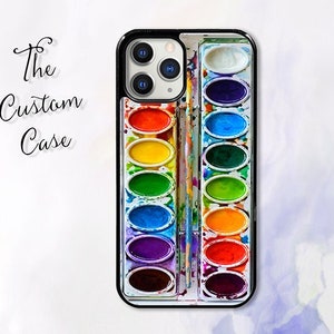 Watercolor Palette Phone Case for iPhone 14 Pro Max, iPhone 11 12 13 Pro Max case iPhone XR, XS Max 7 8 Plus, Samsung S21, S22, S23 image 1