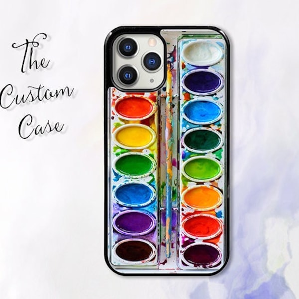 Watercolor Palette Phone Case for iPhone 14 Pro Max, iPhone 11 12 13 Pro Max case iPhone XR, XS Max 7 8 Plus, Samsung S21, S22, S23