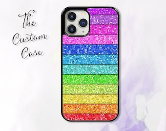 Coque pour portable imprimée à paillettes arc-en-ciel pour iPhone 14 13 12 Pro Max, iPhone XR, iPhone XS Max 7 8 Plus, Samsung S21 S22 pro ultra S23