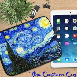 Starry Night Ipad Sleeve, Fine Art Tablet Sleeve Tablet, Neoprene Tablet Sleeve with Zipper, Tablet Travel Case, E-Reader Sleeve