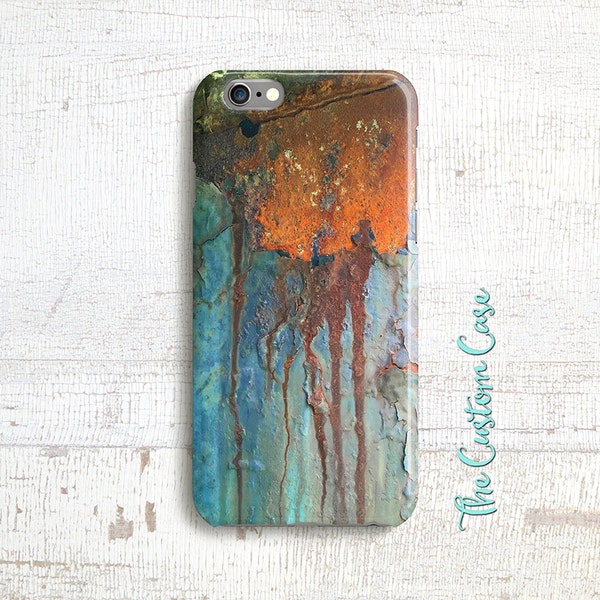 Rusted Patina Phone Case, Turquoise + Copper Metal Phone Case, Industrial Phone case, Iphone 4/5/5c/6/6+, Samsung Galaxy S3/S4/S5/S6/S6 Edge