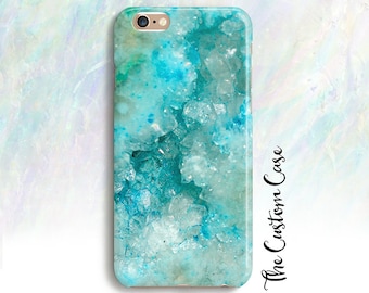 Turquoise Crystal Phone Case for iPhone 14 Pro Max, iPhone 11 12 13 Pro Max case iPhone XR, XS Max 7 8 Plus, Samsung S21, S22, Z FLIP