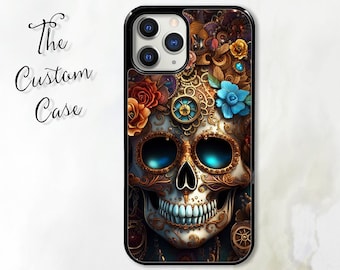 Victorian Steampunk Sugar Skull IPhone 14 Pro Max, iPhone 11 12 13 Pro Max case iPhone XR, XS Max 7 8 Plus, Samsung S21, S22, Z FLIP 4