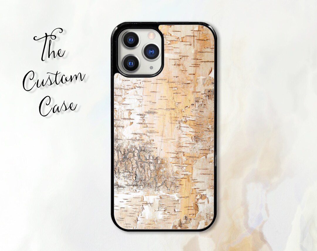 Birch Wood Bark Phone Case for iPhone 15 14 13 Pro Max XS Max 7 8 Plus