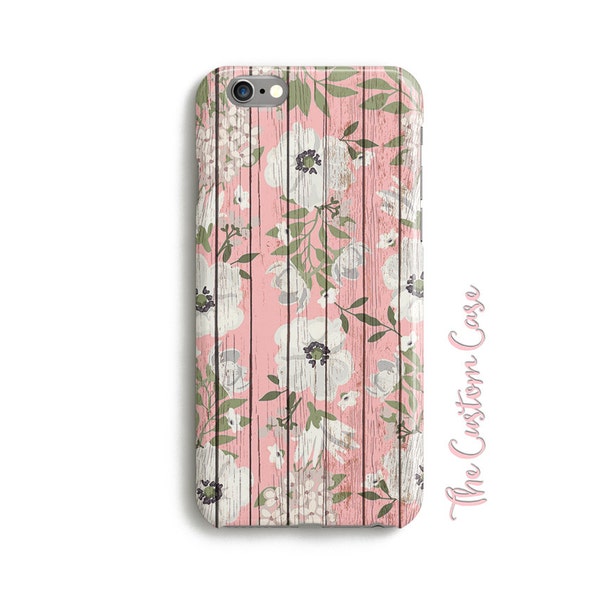 White Flowers on Pink Phone Case, Shabby Chic, Iphone 4/5/5c/6/6+, Samsung Galaxy Note 3/4, Samsung Galaxy S3/S4/S5/S6/S7/S6Edge