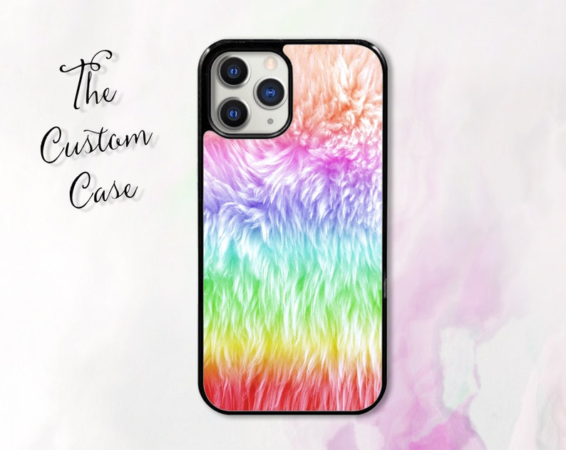 Rainbow Unicorn Hair iPhone Case, Rainbow Fur iPhone Case, Teen Gift, iPhone Case, Rainbow Phone Casse, Teen Phone Case image 1