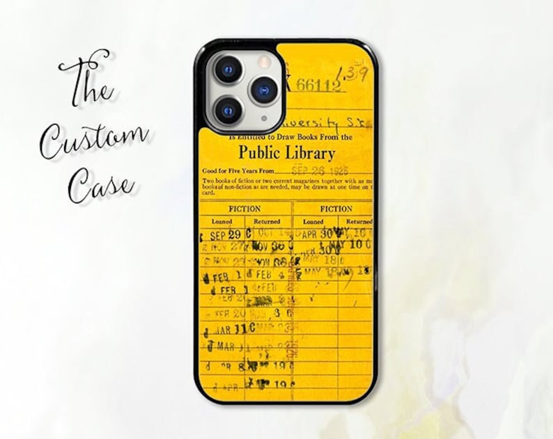 Library Card Phone Case for iPhone 14 Pro Max, iPhone 11 12 13 Pro Max case iPhone XR, XS Max 7 8 Plus, Samsung S21, S22, Z FLIP 4 