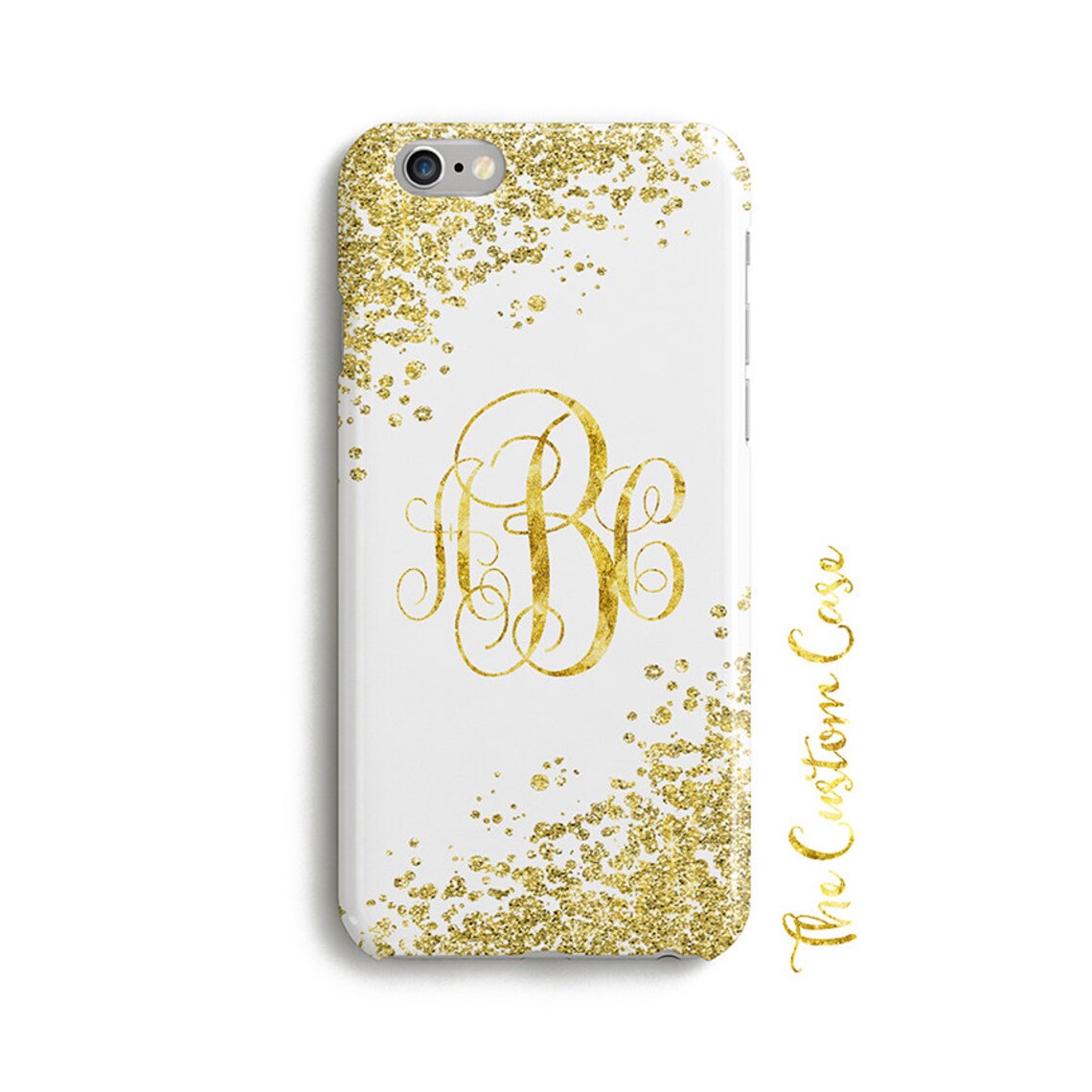 Gold Glitter Monogram Phone Case Your Initials in Printed Etsy