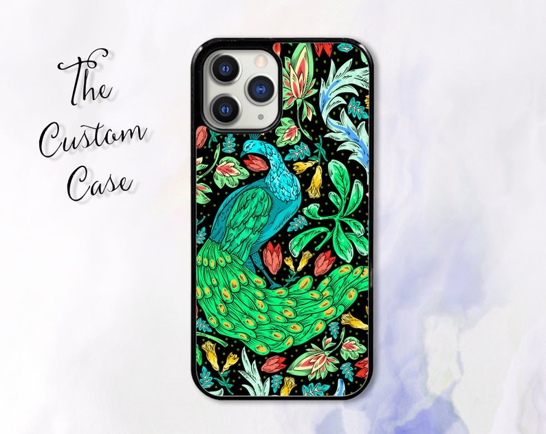 Peacock Phone Case, iPhone Case, Samsung Case, Turquoise peacock, Peacock Illustration image 1