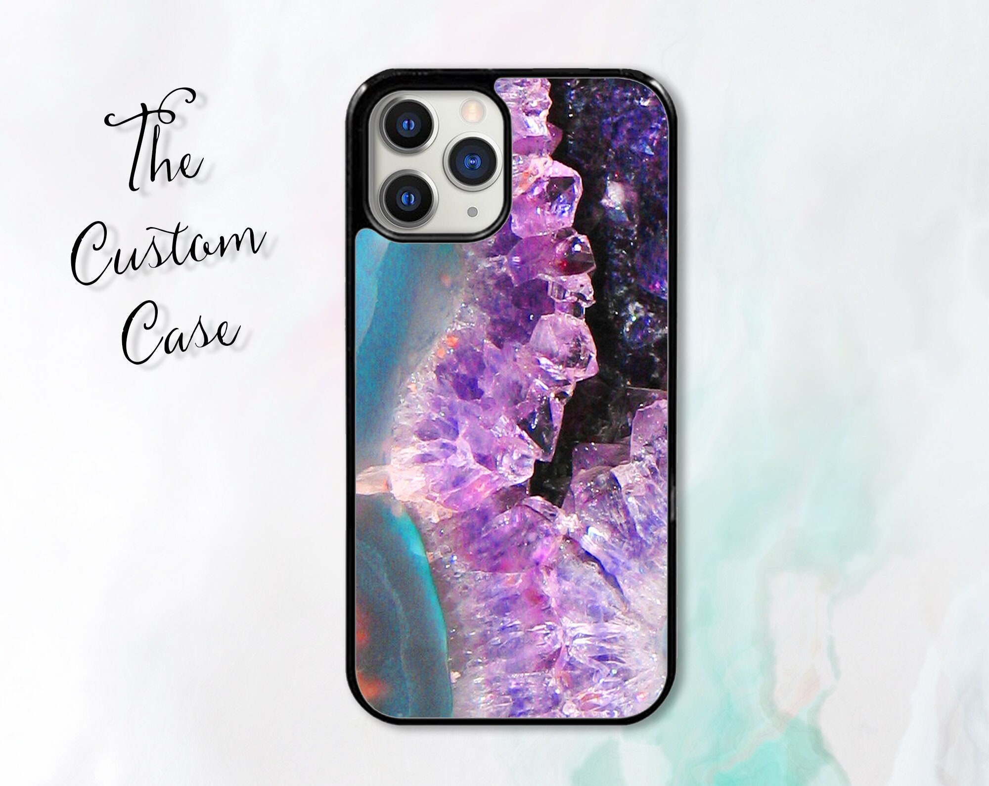 Purple Crystal Phone Case Turquoise And Purple Gemstone Etsy