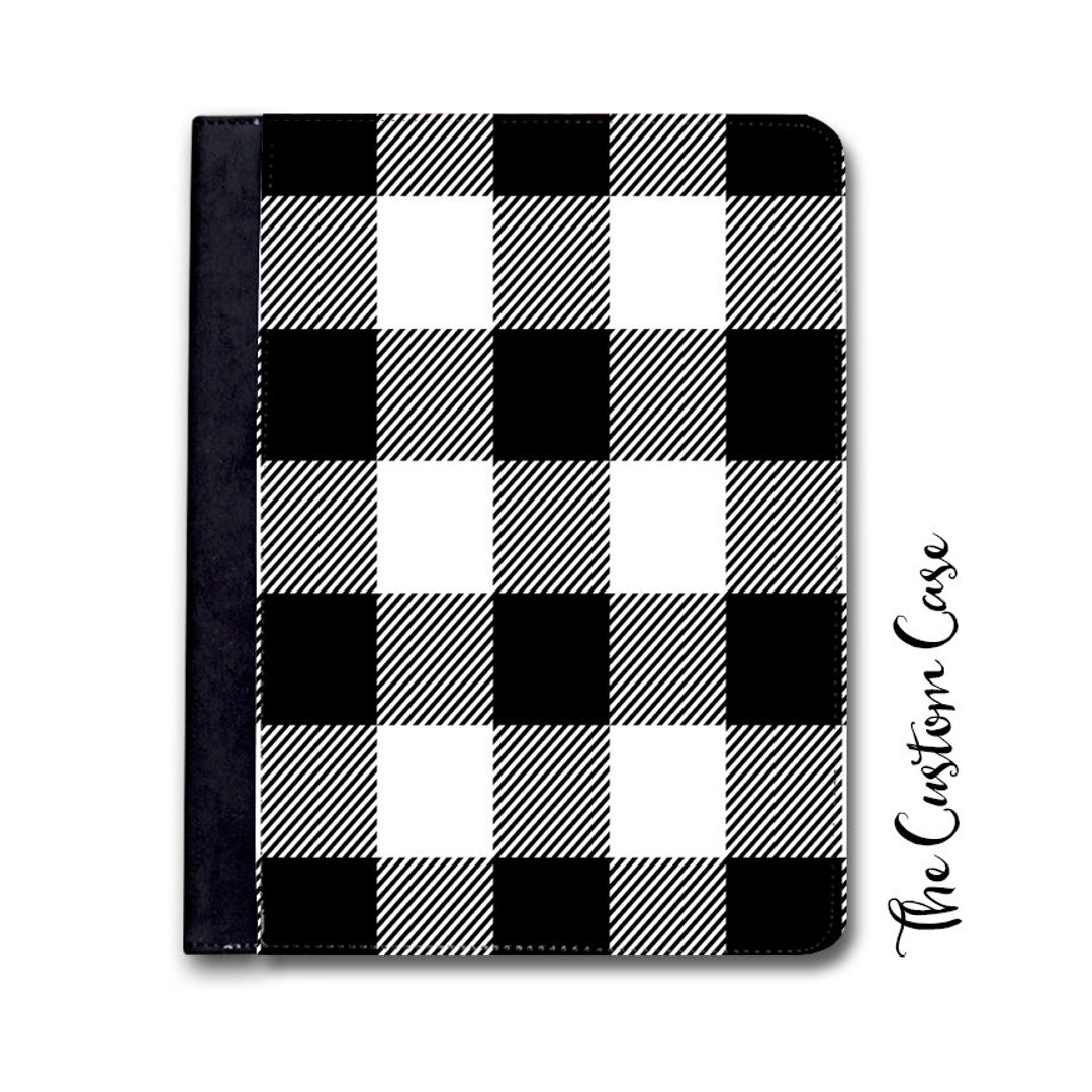 Black and White Plaid iPad Case Black and White Case Plaid Etsy
