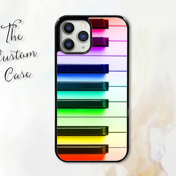 Piano Keys Phone Case, Rainbow Keyboard Iphone Case, Rainbow Piano Keyboard Case, Iphone Case, Samsung Case