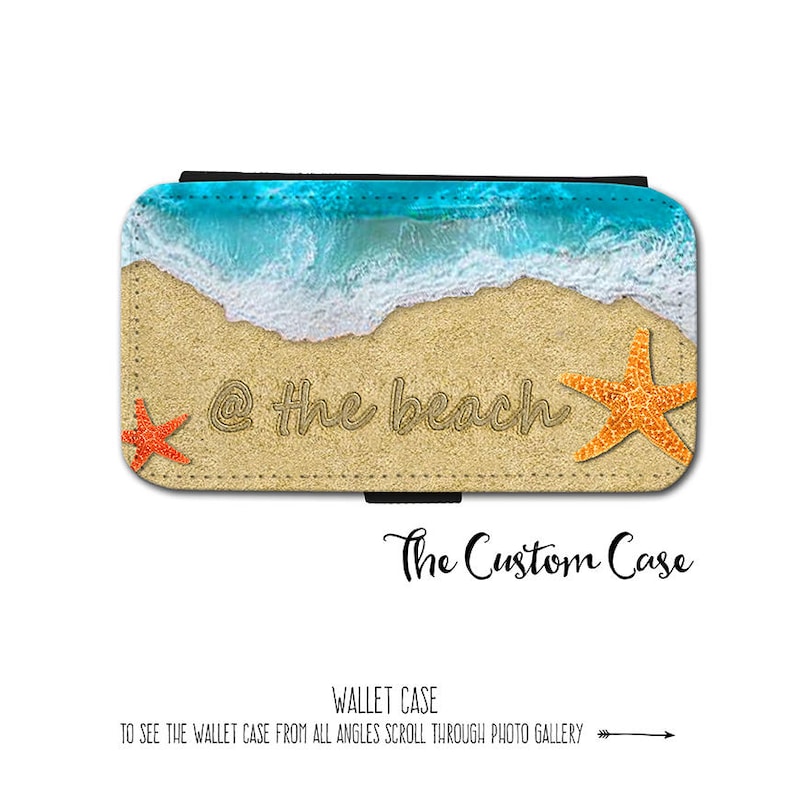 At the Beach Wallet Case Tropical Beach Case Your Name in - Etsy