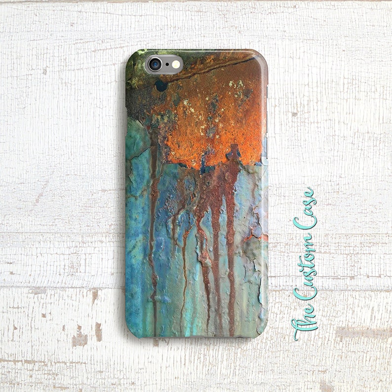 Rusted Patina Phone Case Turquoise Copper Metal Phone Case Etsy