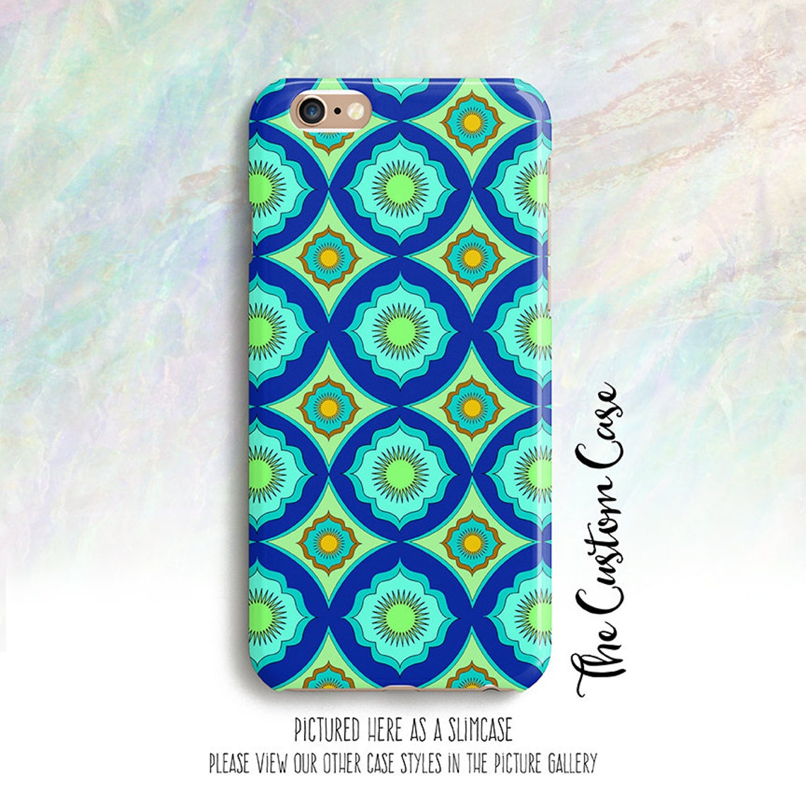 Moroccan Iphone Case Geometric Pattern Iphone Case Blue and Etsy