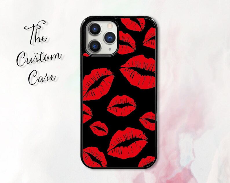 Red Lips Phone Case Lipstick Lips Phone Case Kisses Phone Etsy