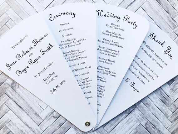 Wedding Program Petal Fan French Script Quantity 25 Etsy