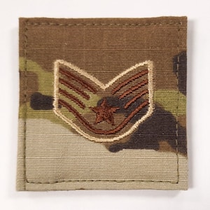 US Air Force OCP Rank Staff Sgt Patch Uniform Ready