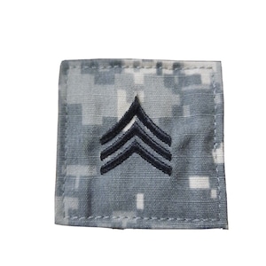 US Army ACU Rank E-5 Sergeant Patch Uniform Ready