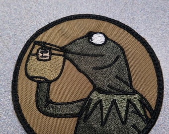 Kermit But That's None of My Business Sipping Tea Meme OCP Patch