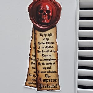 Grim Dark Purity zegellak en rolsticker Warhammer 40k geïnspireerd