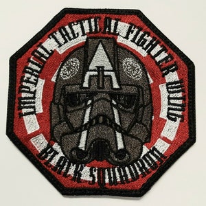 Black Squadron Tactical TIE Fighter Wing 3.75 inch Octagon Embroidered Patch
