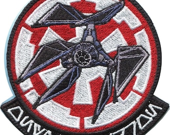Imperial TIE Defender Onyx Squadron Aurebesh Rocker Embroidered Star Wars Patch