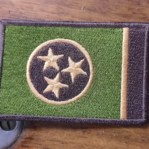 Tennessee BDU Woodland Multicam Embroidered Flag Patch 3&quot; x 2&quot;